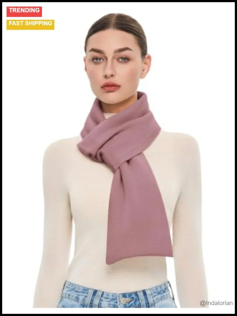 100% Wool Chunky Pull Through Scarf with Slip-through Loop, Gift Box, Winter